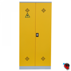 Stahl Umweltschrank 92 x 50 x 195 cm - grau-gelb 